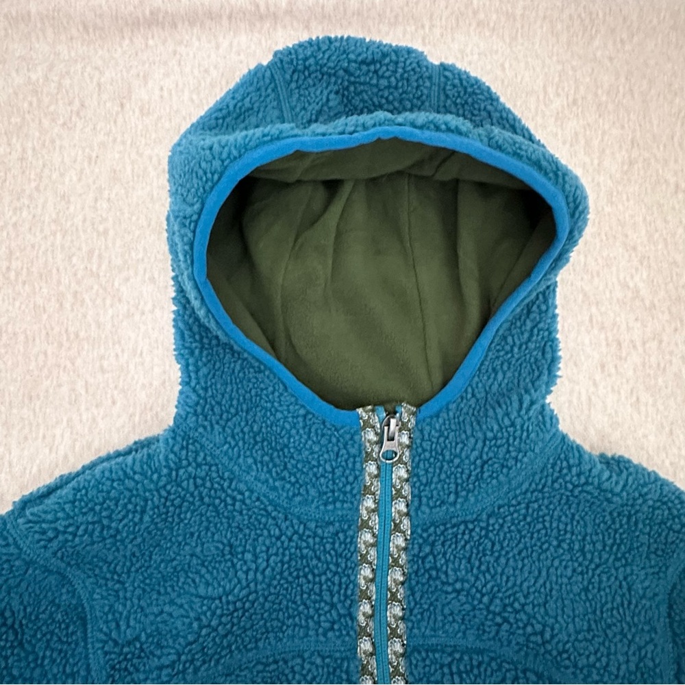 L.L. Bean Women’s Blue Polyester High Pile Fleece Hooded Full Zip Jacket Size M - Picture 4 of 11